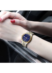 NIBOSI - Women's watches, quartz, water resistant, gold, stainless steel, date, feminine