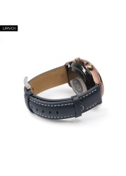 URVOI 22/20mm Band for Galaxy Watch 4 3 Active 41/45mm Genuine Leather Strap for Huawei Watch GT 2 Quick Release Pin Replacement