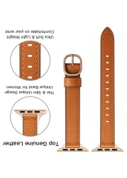 Leather Wrist Strap for Apple Watch Band Series 7 6 SE 3 5 4 Bracelet for iWatch Series 41mm 45mm 40mm 44mm 38mm 42mm Watchbands