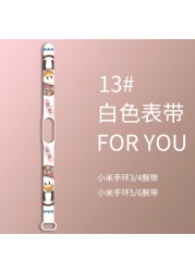 Strap for Xiaomi Cartoon Print Band 6 Bracelet Sport Silicone Watch Wristband Miband band4 Wristwatches for Xiaomi Mi Band 3 4 5