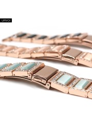 URVOI Metal Strap for Apple Watch Series 7 6 SE 5 4 3 2 1 Band for iwatch strap with Opal Luxury Glitter Shiny Stone 40mm 44mm