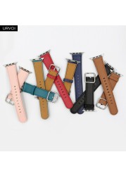 URVOI Leather Strap for Apple Watch Series 7 6 SE 5 4 321 Calf Leather Strap for iwatch 40 44mm Square Buckle Modern Design GEN.2