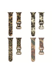 Camouflage series strap for Apple watch band 44mm 40mm 45mm 41mm 38mm 42mm korea silicone smartwatch iWatch serie 7 3 4 5 6 SE