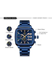 MINI FOCUS Men's Business Quartz Watch Stainless Steel Luxury Brand Luminous Multifunction Waterproof Male Watch + Box