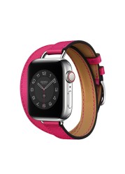 Leather Strap for Apple Watch 6 5 4 SE Band 44mm 40mm Double Ring Replacement Bracelet Strap for iwatch Series 3 2 1 42mm 38mm