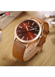 MINI FOCUS Sports Mens Watches Top Luxury Brand Watch Men Leather Strap Casual Business Wristwatch Boyfriend Relogio Masculino