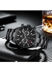 Brand Cheetah Men's Watch New Fashion Casual Automatic Date Chronograph Large Dial Stainless Steel Waterproof Quartz Watch