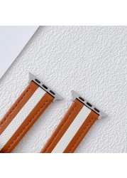 Genuine leather strap for apple watch band 45mm/41mm 44mm/40mm 42mm 38mm 45 41mm bracelet watchband iwatch series 5 4 3 se 6 7