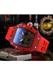 RM Fashion Brand Automatic Mechanical Watches Men Waterproof Skeleton Wrist Watch With Women Men Leather Strap