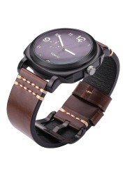 Handmade Watch Band Genuine Leather Watchband 20mm 22mm 24mm Brown Blue Yellow Women Men Cowhide Leather Strap Bracelet Accessories