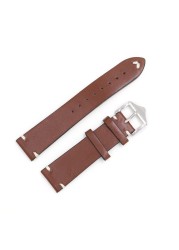 CARLYWET - Cowhide watch strap, antique, smooth, 20, 22, 24mm, wholesale, new style, black, brown, blue, red, polishing buckle