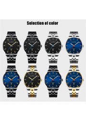 CUENA Men's Watch Fashion Luxury Business Wristwatches Calendar Stainless Steel Quartz Waterproof Sports Watch