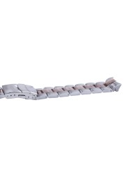 CARLYWET - Metal watch band, 22 mm, medium rose gold, stainless steel, alternative, double push clasp for Seiko