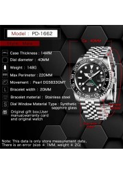 PAGANI design GMT 40mm mechanical watches top brand sapphire glass stainless steel sport waterproof automatic watch for men