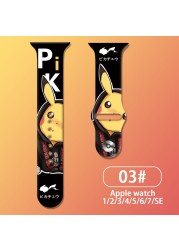 Anime Pokemon Strap for Apple Watch Band 44 40 41 38 42 44 45mm Pikachu Silicone Smart Watch Bracelet iWatch Serie 7 3 4 5 6 SE