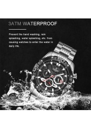 NAVIFORCE Men's Fashion Multifunction Watches Stainless Steel Sports Waterproof Wristwatch Casual Quartz Watch Relogio Masculino