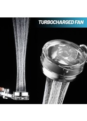 New Turbo Fan Shower Head Water Saving High Quality 360 Degree Pre-Flow With Extended Rainfall Shower Head Fan With Stand