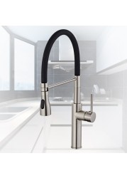 Kitchen Faucets Chrome Kitchen Sink Lever Deck Mount Pull Down Dual Sprayer Nozzle Torneira De Cozinha Mixer Water Taps LK-9910