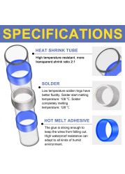 Haisstronica 250/500pcs Welding Wire Connectors Marine Grade Heat Shrink Wire Connectors Heat Shrink Butt Connectors