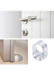 2pcs Silicone Door Stopper Transparent Door Handle Buffer Wall Protection Knob Knob Bumper Walls Furniture Protective Door Stop