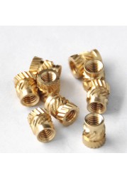 200pcs M3 M3*5.7-OD4.6 Knurled Brass Thread Insert Nut Heat Embed Female Parts Pressed Fit In Holes For 3D Printing Supplies