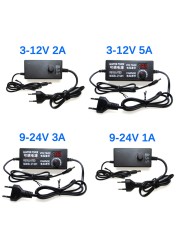 Adjustable AC to DC Power Supply 3V 5V 6V 9V 12V 15V 18V 24V 1A 2A 5A Universal Power Supply Adapter 220V to 12V Volt Adapter