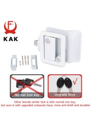 KAK RV Camper Trailer Entry Door Handle Zinc Alloy Security RV Door Lock Replacement With Deadbolt Computer Key Knob