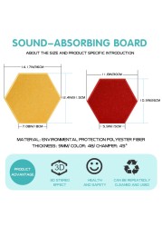 12pcs Large Hexagon Soundproofing Wall Panels Strong Sound Proof Acoustic Panel Study Meeting Room Nursery Wall Decor Home Decor