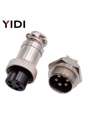 3/5 Sets GX12 GX16 GX20 Air Connector Male + Female 2 3 4 5 6 7 8 9 10 12 Cores 12/16/20mm Circular Aviation Socket Plug Connector