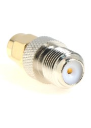 One or 2pcs F Type Female Jack to SMA Male Plug Straight RF Coaxial Adapter F Connector to SMA Adapter Gold Tone