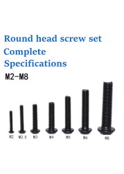 Hex Hexagon Threaded Head Button Head Socket Nut Black Carbon Steel M2 M2.5 M3 M4 M5 M6 M8 Allen Round Head Screw Set Bolt and Nut Set