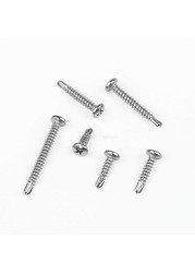 180pcs Cross Recessed Phillips Pan Head Self Drilling Tapping Screw Thread 410 Stainless Steel M4.2 Self Drilling Screw