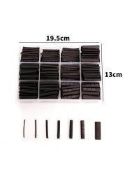625ps Black Boxed Heat Shrinkable Tubing 2:1 Electronic DIY Kit , Insulated Polyolefin Sheathed Shrink Tubing Cable And Cable Tube