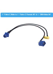 Fakra C Male to SMA Male and Fakra C Female Y Type GPS Adapter Fakra to SMA Splitter Navigation Cable GPS Antenna Extension Cord