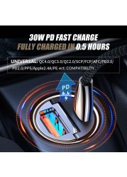 QCY Mini Car Charger 30W Metal Dual USB Car Charger 2 Alloy Flush Fit Car Adapter Fast Charging QC3.0 CR01