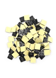 100pcs/lot Self Adhesive Cable Tie Base White Glue Type Positioning Plastic Self Adhesive Cable Tie Mount Base Holder 20x20x6mm