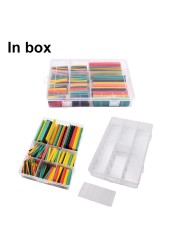 127/164/328/580/780pcs Polyolefin Heat Insulation Wire Cable Heat Shrink Tubing Shrinkable 2:1 Wrap Sleeve Tube Assortment Set