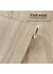 Wood Grain Stickers Wardrobe Cabinet Table Furniture Renovation Wallpaper Self-adhesive Waterproof Wall Papers Home Decor