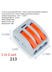 60 PCS Boxed,Mini Compact Wire Splicing Terminal Blocks,Plug-in Connection Terminal Block,Universal Quick Cable Connector