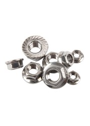 Flange Nut Hex Metric Threaded Hexagon Nut 304 Stainless Steel M3 M4 M5 M6 M8 M10 M12 M14 M16