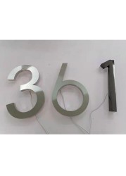 Metel 3D LED House Numbers for Crafts Outdoor Waterproof Home Hotel Door Plates Stainless Steel Address Sign