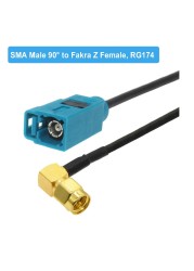 1PC SMA Male Elbow Right Angle to Fakra Z Male/Female RG174 Cable Car GPS Navigation Antenna Extension Cord RF Coaxial Pigtail