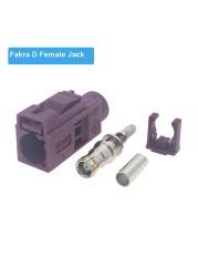 2pcs RF Connector Fakra D Male Plug/Female Jack RAL 4004 RF Coaxial Soldering Wire Connectors for RG316 / RG174 Pigtail Cable