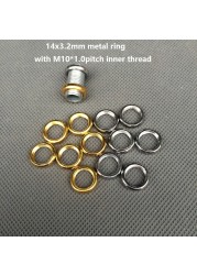 Dia14mm metal nut tooth ring with M10*1.0 pitch inner thread, gold bronze and chrome color, lighting lamp DIY accessories