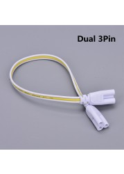 1pcs LED Tube Connector 3Pin/2Pin Double End Wire Cable 30cm Two Phase Three Phase T4 T5 T8 Lighting Lamp Connect Wholesale