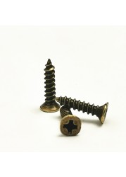 200pcs 2x5mm 2x6mm 2x8mm 2x10mm steel phillips pan round head self tapping screw wood screw