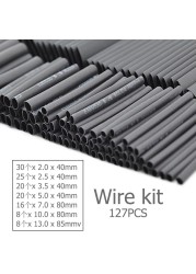 127/164pcs Thermoresistant Heat Pipe Shrink Wrap Car Shrinkable Tubing Electrical Connection Wire Cable Insulation Sleeving