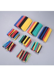 Heat Shrinkable Polyolefin Cable Sheath Set Assorted Insulated Tubing Coiled Cable Sheath 164pcs