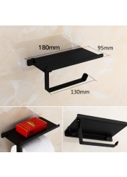 Toilet Paper Holder with Shelf for Bathroom Shelf Wall Mounted Towel Toilet Roll Holder Tissue Holder Box Bathroom Accessories