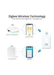 Zemismart Tuya ZigBee 10A Brazil Socket with Light Switch Alexa Google Home Siri Control 110V 240V Wall Outlet Via ZMHK-01 Hub